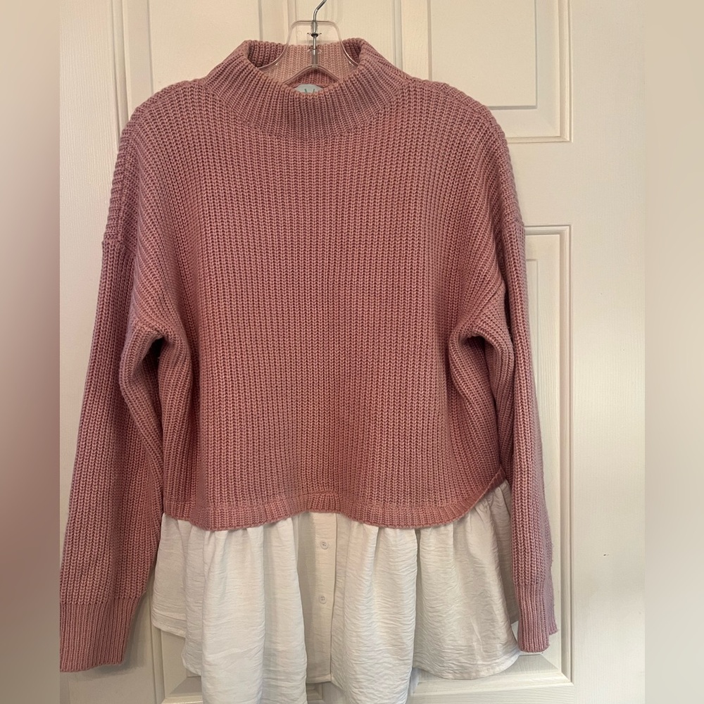 Pink Layered Knit Sweater